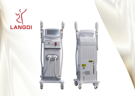 Weiß zwei Handpiece IPL-Haar-Abbau-Gerät für Haut-Verjüngung