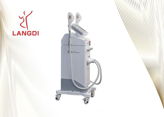 Weiß zwei Handpiece IPL-Haar-Abbau-Gerät für Haut-Verjüngung